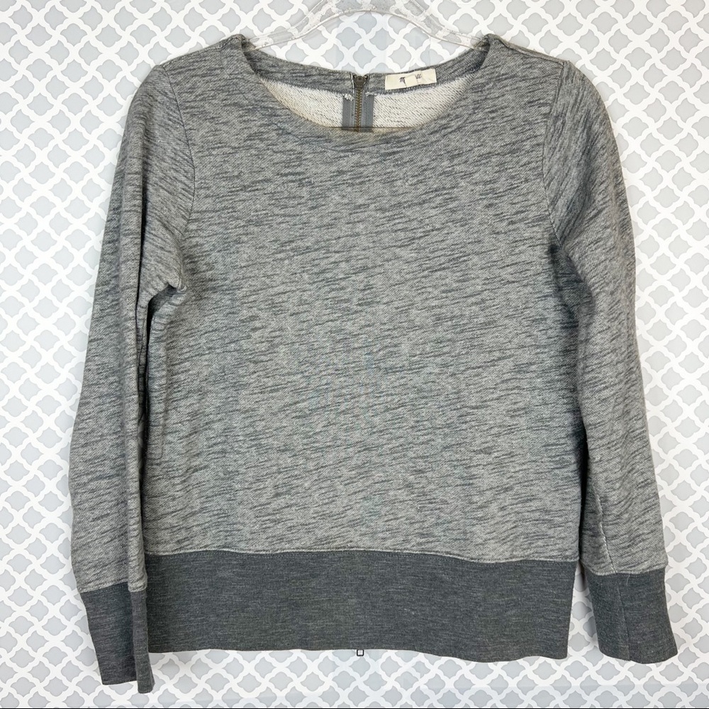GUC Madewell Heather Grey Back Zip Sweatshirt - Picture 2 of 11